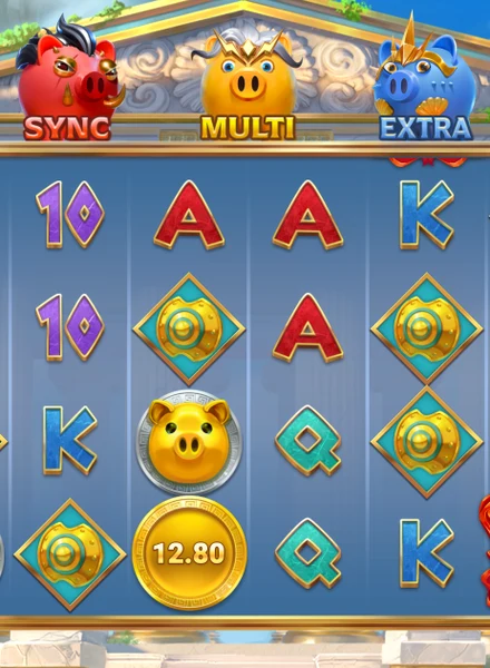 Portada de 3 Pigs of Olympus Bonus Pot, juego crash disponible en 1win
