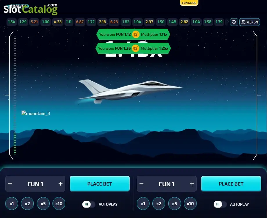 Captura de juego de AviaJet, juego crash de Gamzix disponible en 1win