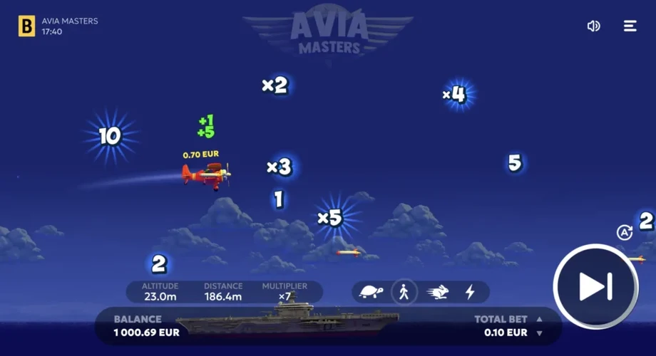 Captura de juego de Aviamasters, juego crash de BGaming disponible en 1win