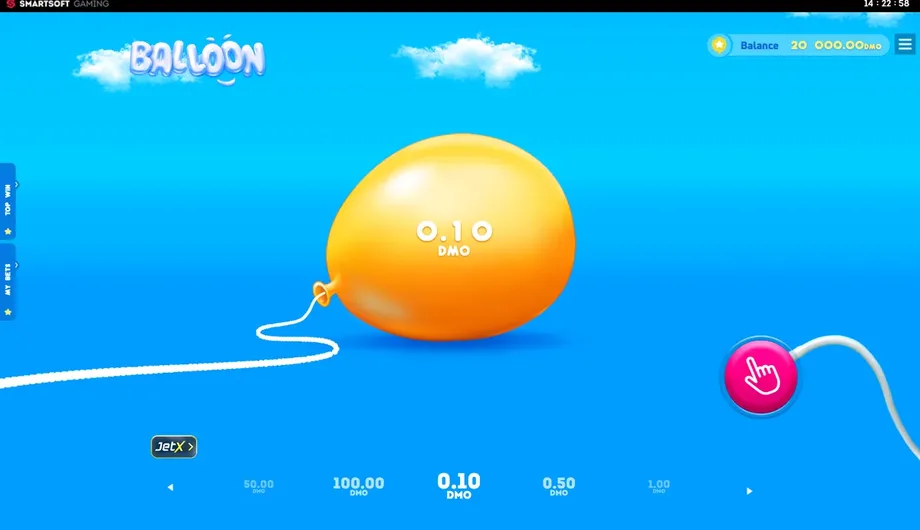 Captura de juego de Balloon, juego crash de SmartSoft disponible en 1win