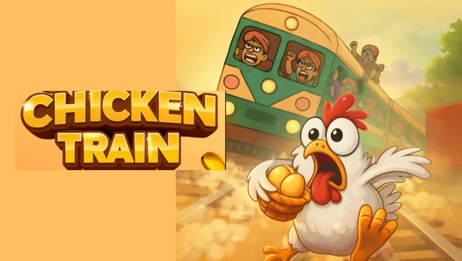 Banner de Chicken Train, juego crash de 100HP Gaming disponible en 1win