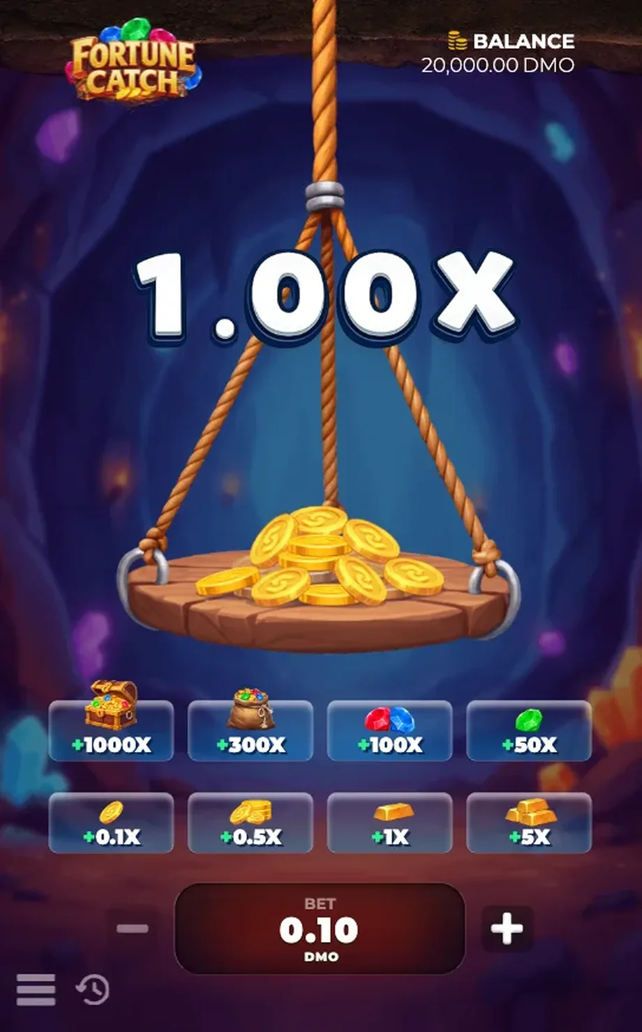 Captura de juego de Fortune Catch, juego crash de SmartSoft disponible en 1win