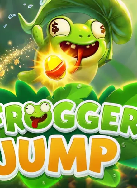 Portada de Frogger Jump, juego crash disponible en 1win