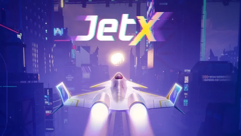 Banner de JetX, juego crash de SmartSoft disponible en 1win