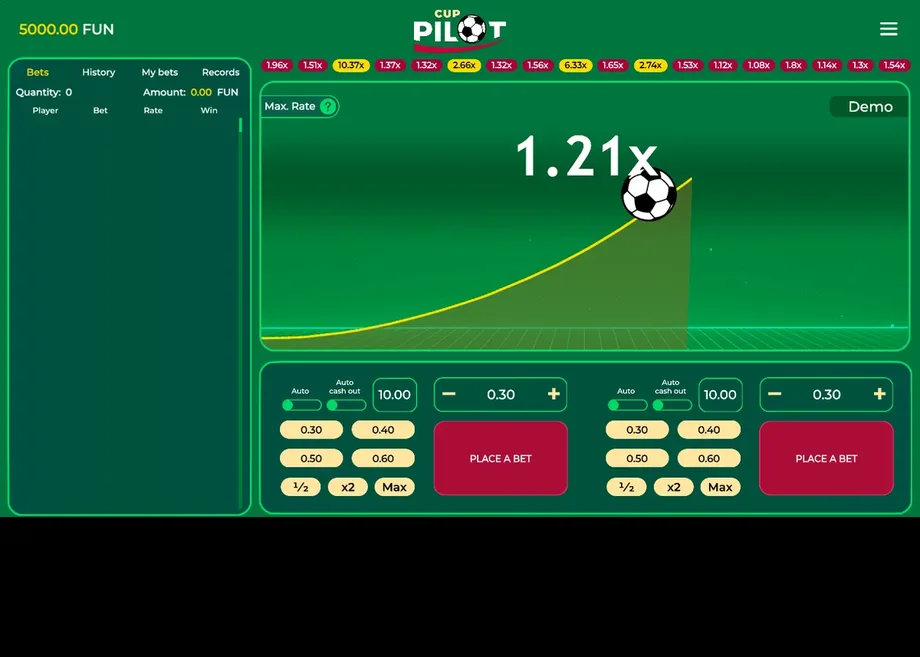 Captura de juego de Pilot Cup, juego crash de Gamzix disponible en 1win