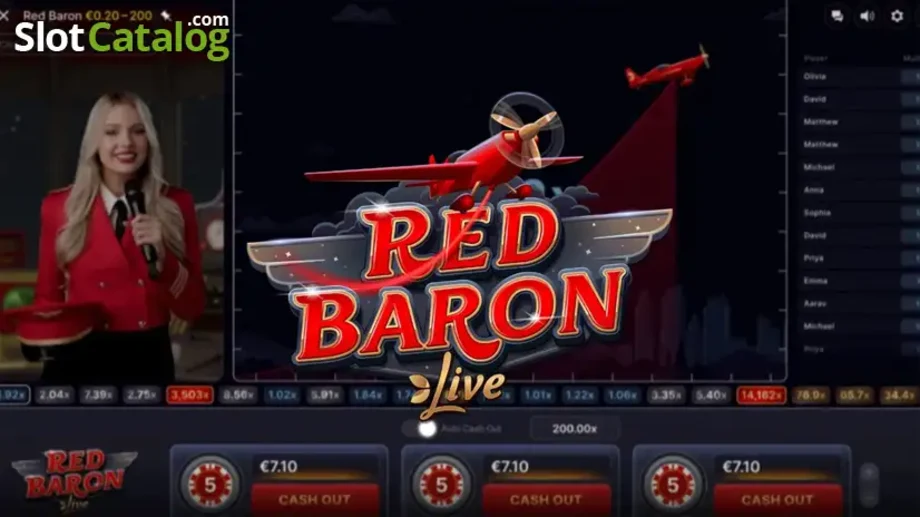 Captura de juego de Red Baron, juego crash de Evolution disponible en 1win