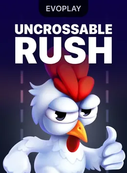 Portada de Uncrossable Rush, juego crash de Evoplay disponible en 1win