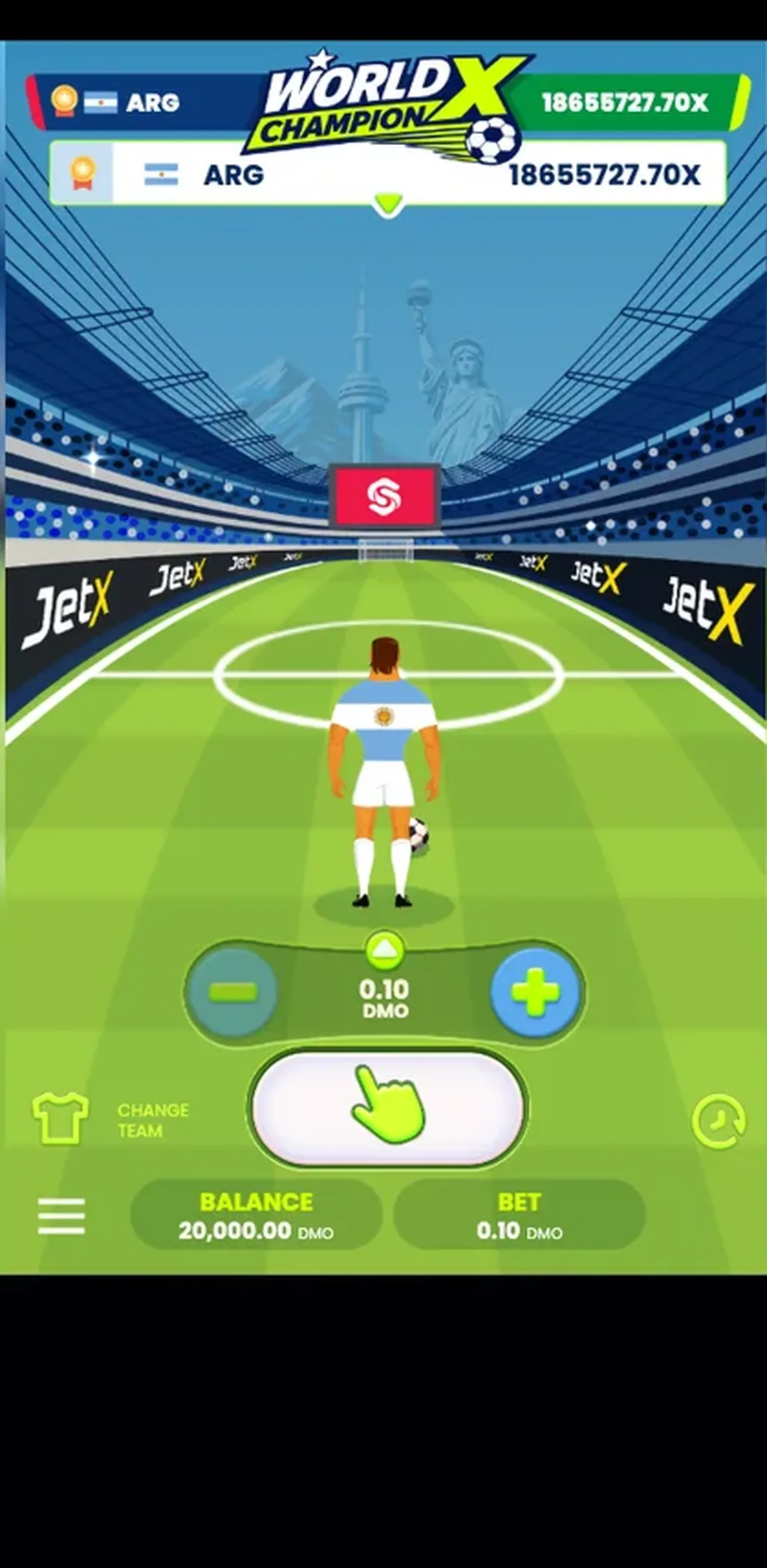 Captura de juego de World Champion X, juego crash de SmartSoft disponible en 1win