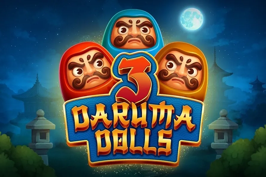 Banner de 3 Daruma Dolls, tragamonedas de PopiPlay disponible en 1win