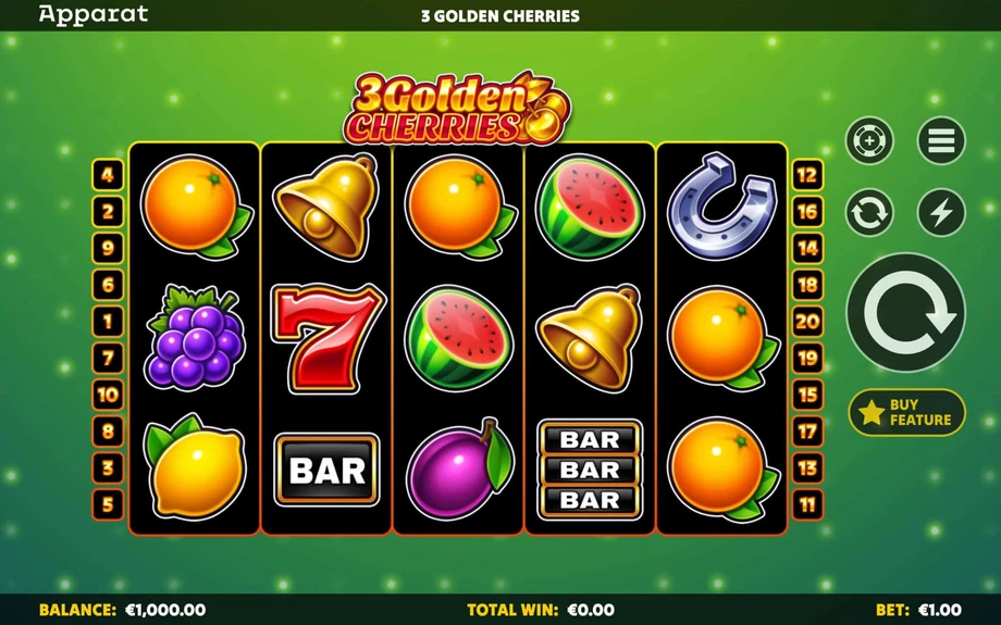 Captura del juego 3 Golden Cherries, tragamonedas de Apparat disponible en 1win