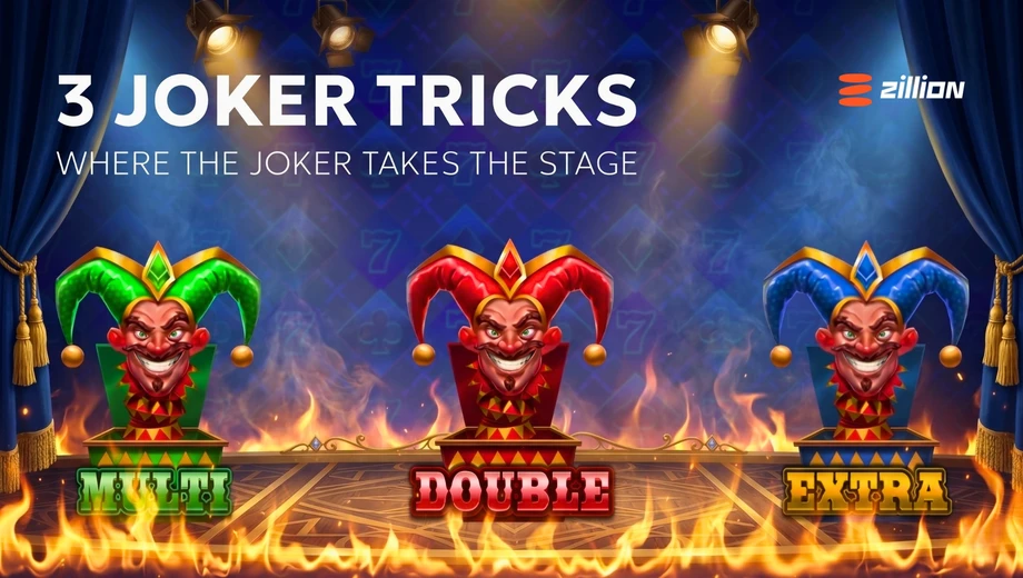 Banner de 3 Joker Tricks, tragamonedas de Zillion disponible en 1win