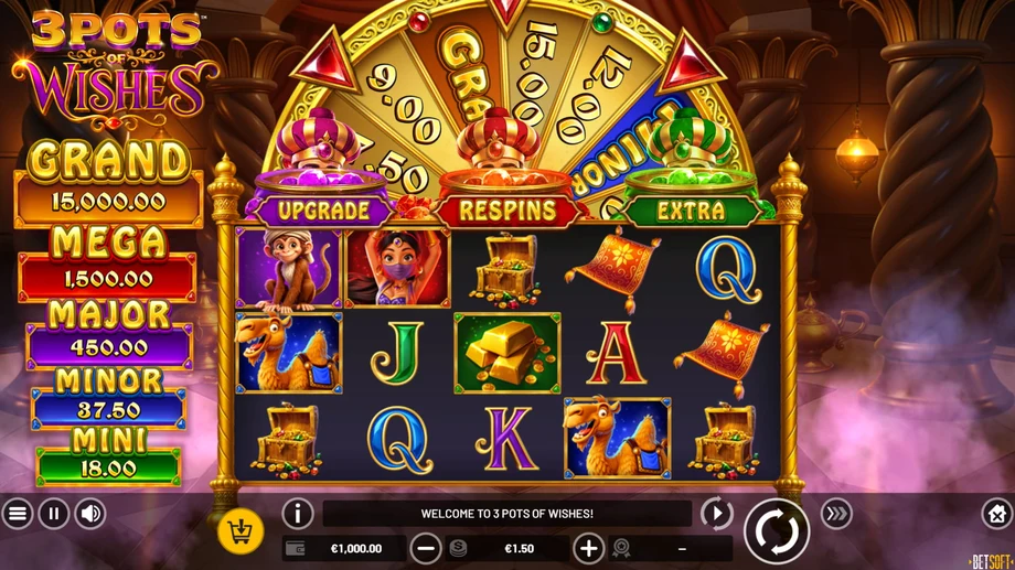 Captura del juego 3 Pots of Wishes - Hold & Win, tragamonedas de Betsoft disponible en 1win