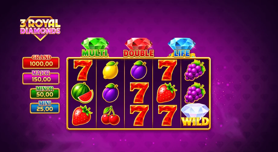 Captura del juego 3 Royal Diamonds, tragamonedas de GameBeat disponible en 1win