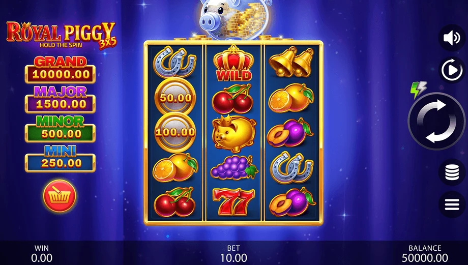 Captura del juego 3x5 Royal Piggy: Hold The Spin, tragamonedas de Gamzix disponible en 1win