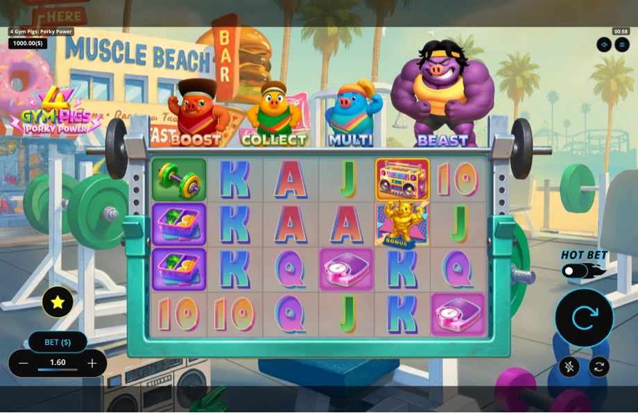 Captura del juego 4 Gym Pigs - Porky Power, tragamonedas de Gaming Corps disponible en 1win