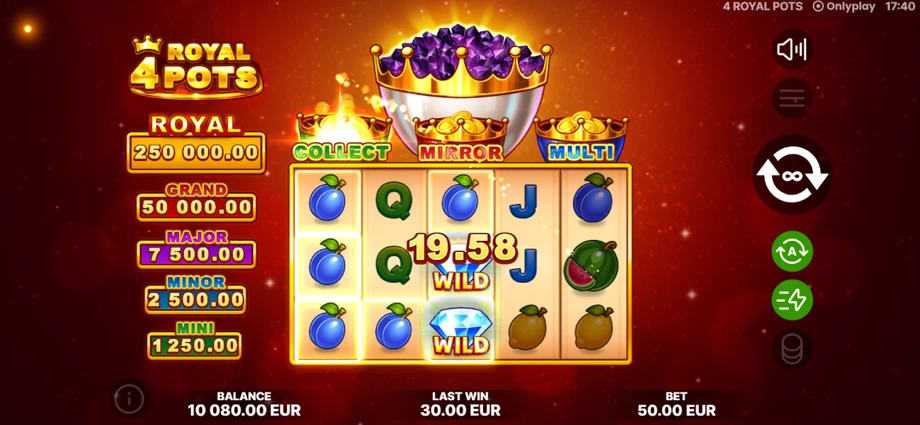 Captura del juego 4 Royal Pots, tragamonedas de Onlyplay disponible en 1win