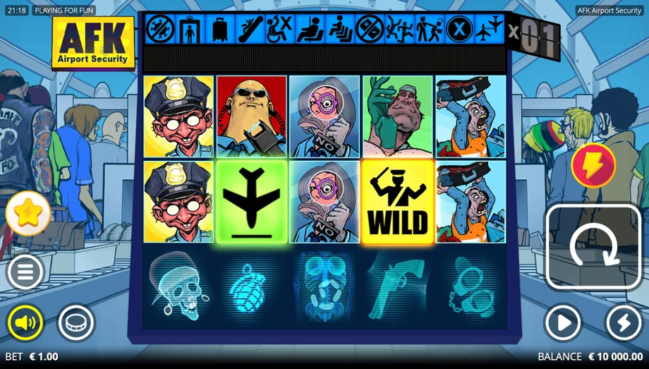 Captura del juego AFK Airport Security, tragamonedas de Nolimit City disponible en 1win