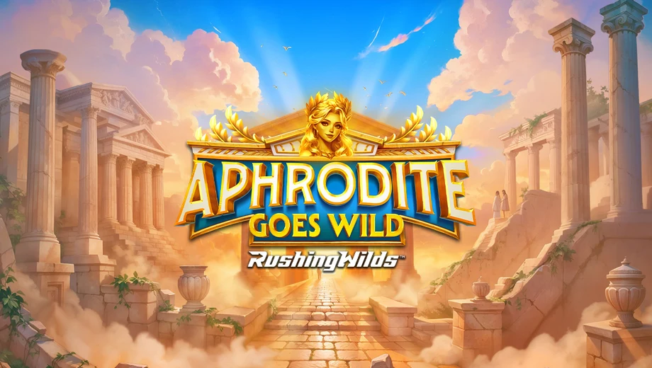 Banner de Aphrodite Goes Wild RushingWilds, tragamonedas de Yggdrasil disponible en 1win