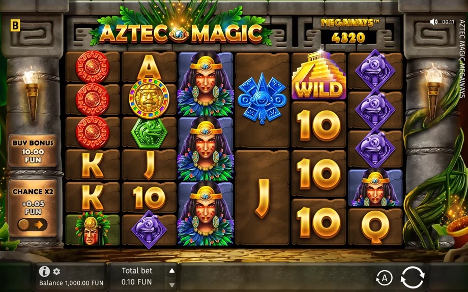 Captura del juego Aztec Magic Megaways, tragamonedas de BGaming disponible en 1win