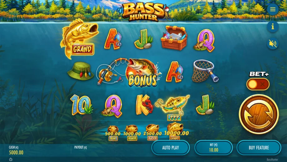 Captura del juego Bass Hunter, tragamonedas de Thunderkick disponible en 1win