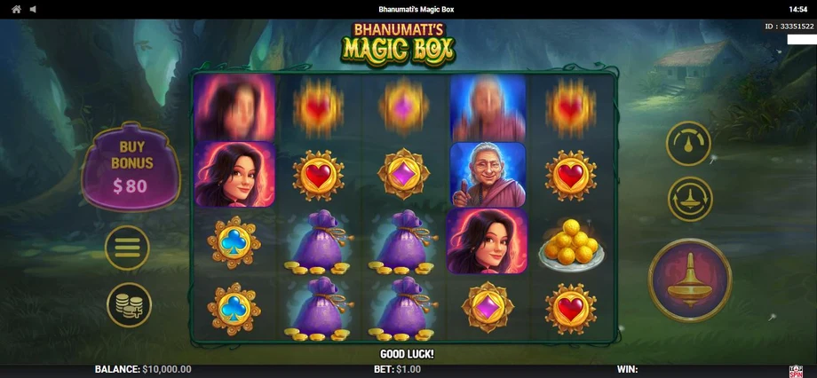 Captura del juego Bhanumati's Magic Box, tragamonedas de TopSpin disponible en 1win
