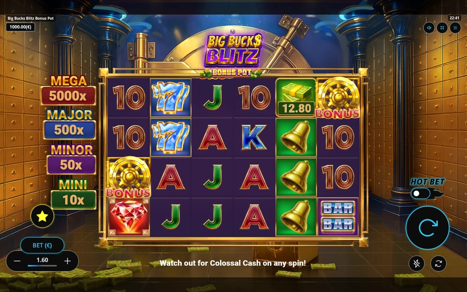 Captura del juego Big Bucks Blitz - Bonus Pot, tragamonedas de Gaming Corps disponible en 1win
