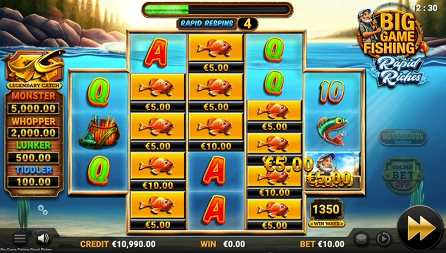 Captura del juego Big Game Fishing Rapid Riches, tragamonedas de Yggdrasil disponible en 1win