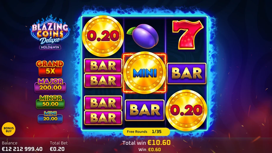 Captura del juego Blazing Coins Deluxe: Hold & Win, tragamonedas de PopiPlay disponible en 1win
