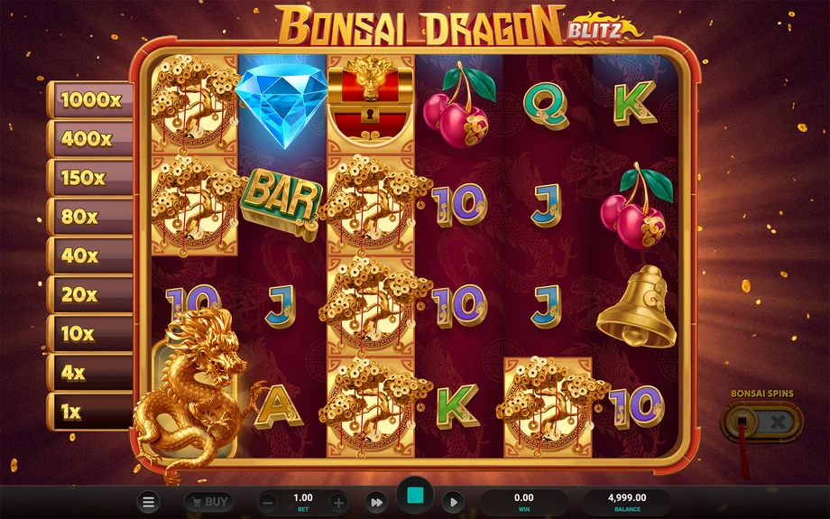 Captura del juego Bonsai Dragon Blitz, tragamonedas de Relax disponible en 1win