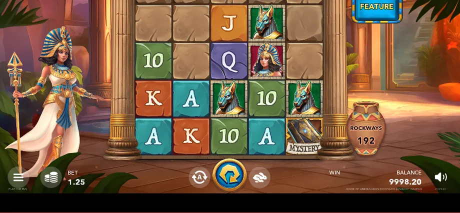 Captura del juego Book of Anksunamun Rockways, tragamonedas de Mascot Gaming disponible en 1win