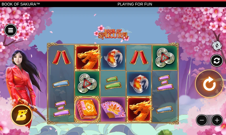 Captura del juego Book of Sakura, tragamonedas de Playtech disponible en 1win