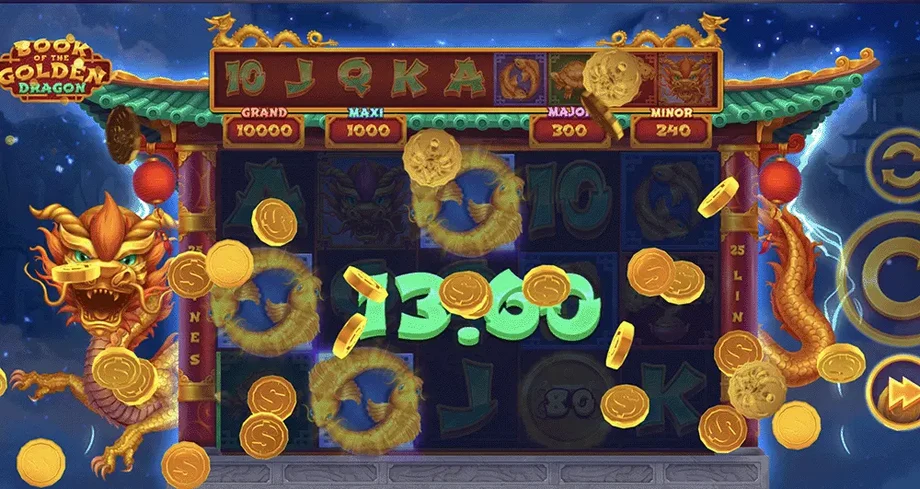 Captura del juego Book of the Golden Dragon, tragamonedas de Zillion disponible en 1win