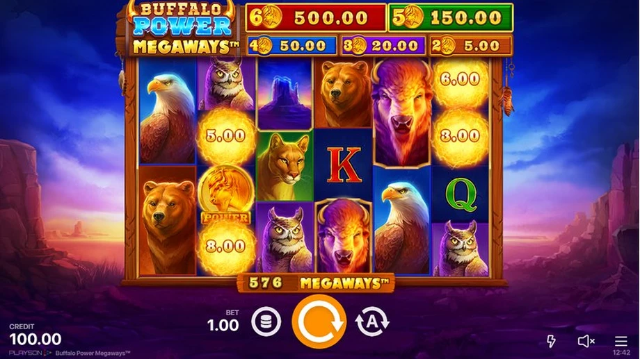 Captura del juego Buffalo Power Megaways, tragamonedas de Playson disponible en 1win