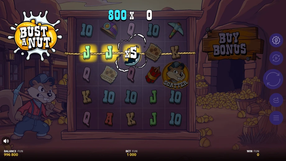 Captura del juego Bust a Nut, tragamonedas de Poggiplay disponible en 1win