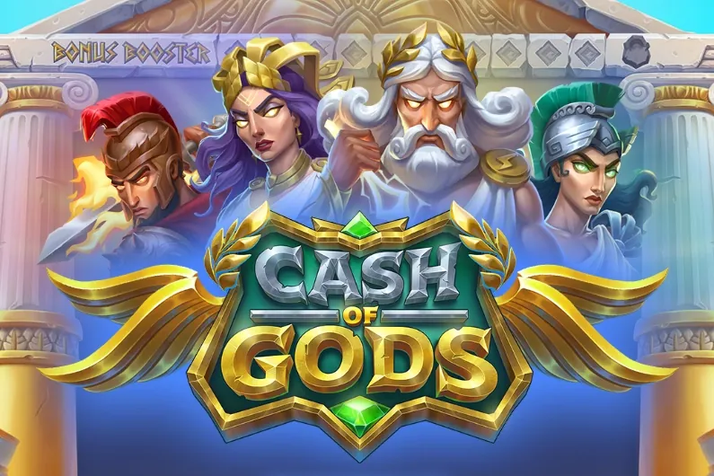 Banner de Cash of Gods, tragamonedas de Ela Games disponible en 1win