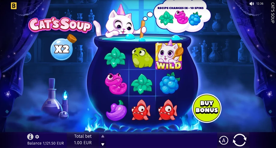 Captura del juego Cat's Soup, tragamonedas de BGaming disponible en 1win