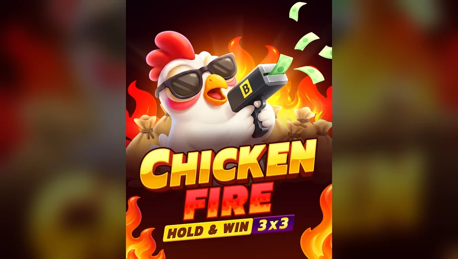 Banner de Chicken Fire, tragamonedas de BGaming disponible en 1win