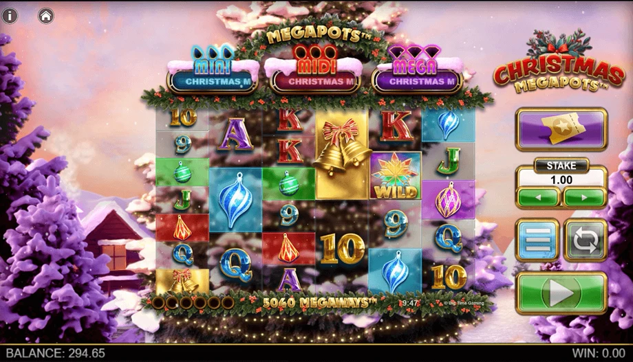 Captura del juego Christmas Megapots, tragamonedas de Big Time Gaming disponible en 1win