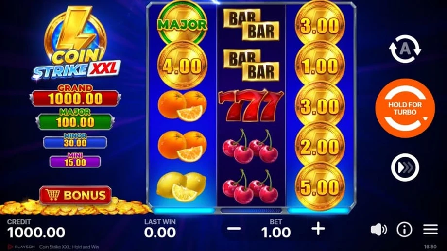 Captura del juego Coin Strike XXL: Hold and Win, tragamonedas de Playson disponible en 1win