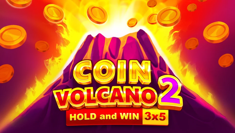 Banner de Coin Volcano 2, tragamonedas de 3 Oaks Gaming disponible en 1win