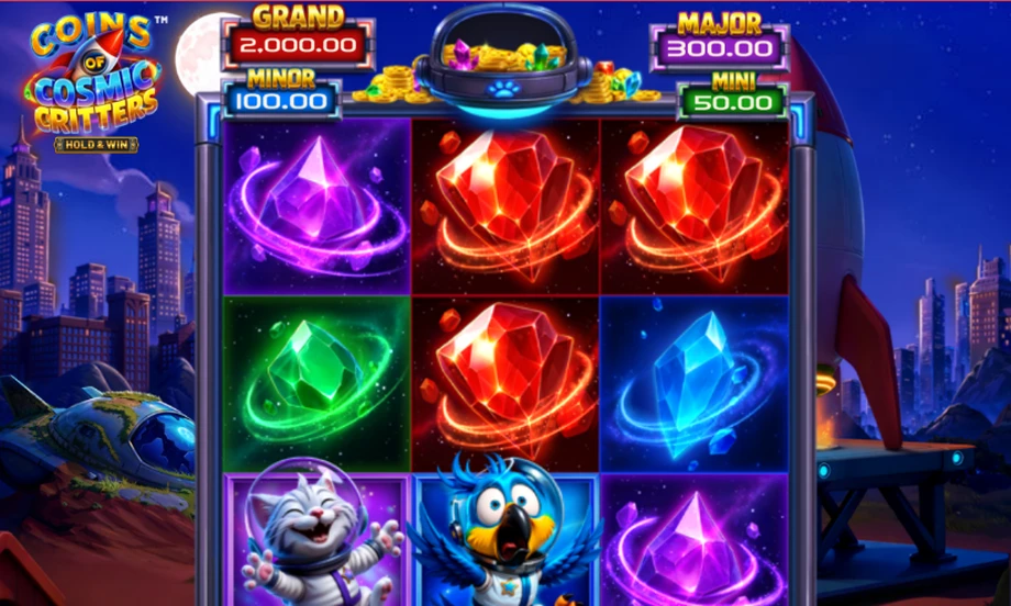 Captura del juego Coins of Cosmic Critters - Hold & Win™, tragamonedas de Betsoft disponible en 1win