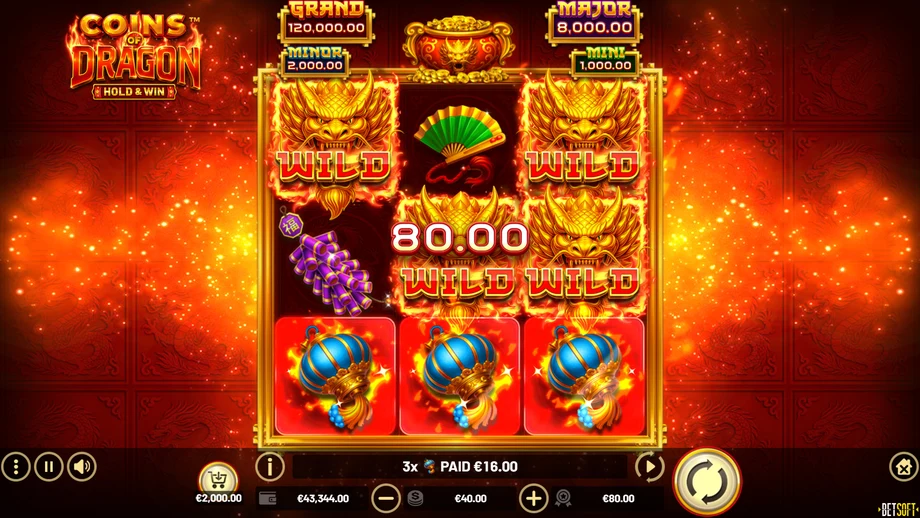 Captura del juego Coins of Dragon - Hold & Win™, tragamonedas de Betsoft disponible en 1win