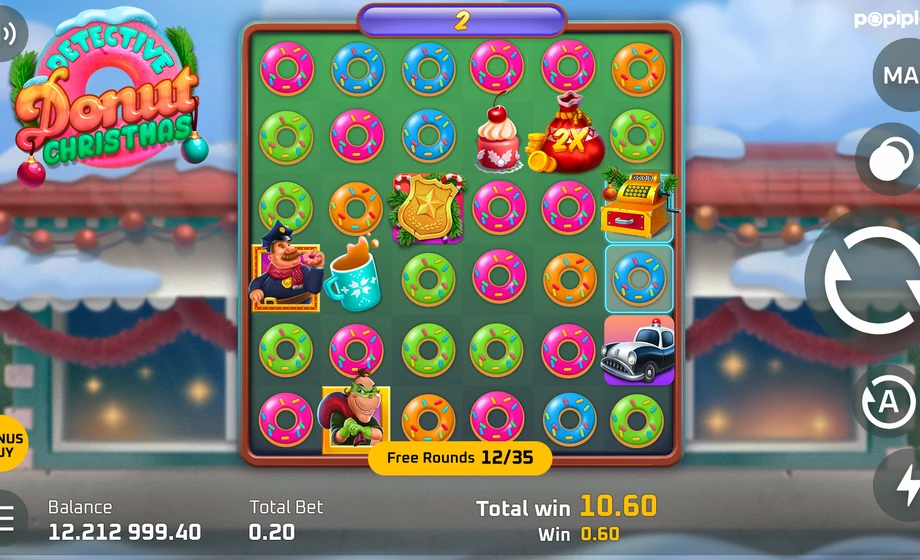 Captura del juego Detective Donut Christmas, tragamonedas de PopiPlay disponible en 1win