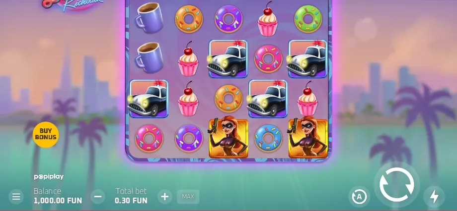 Captura del juego Detective Donut Kickback, tragamonedas de PopiPlay disponible en 1win