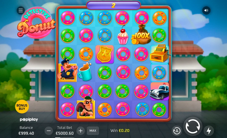 Captura del juego Detective Donut, tragamonedas de PopiPlay disponible en 1win