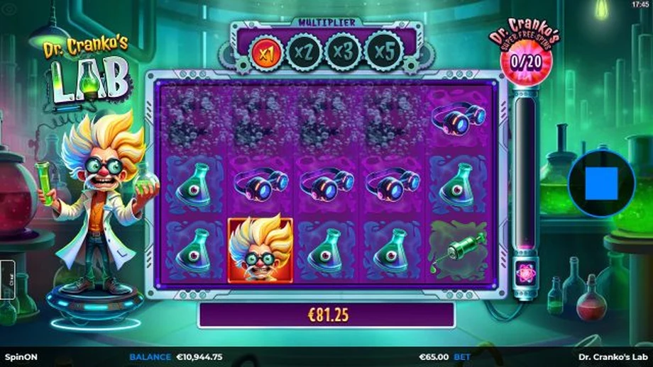 Captura del juego Dr. Cranko's Lab, tragamonedas de Yggdrasil disponible en 1win