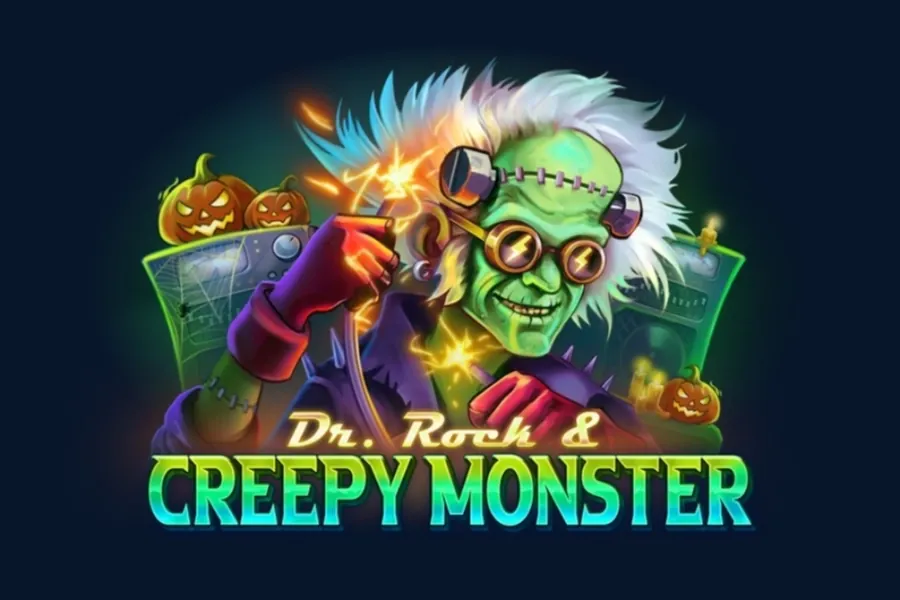 Banner de Dr Rock & Creepy Monster, tragamonedas de True Labs disponible en 1win