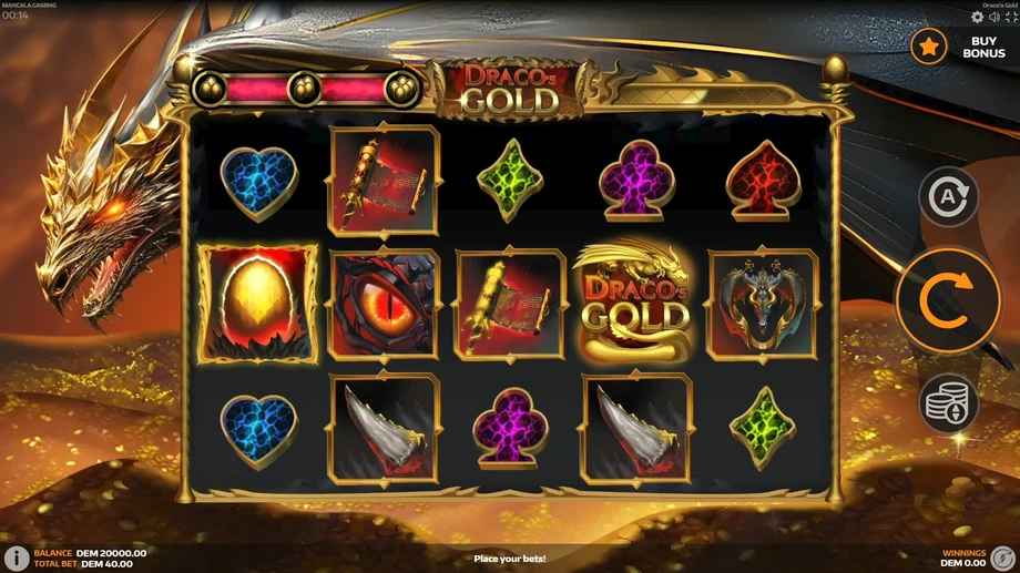 Captura del juego Draco's Gold, tragamonedas de Mancala disponible en 1win