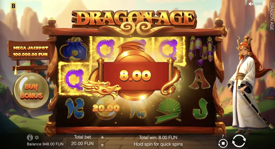 Captura del juego Dragon Age Hold & Win, tragamonedas de BGaming disponible en 1win