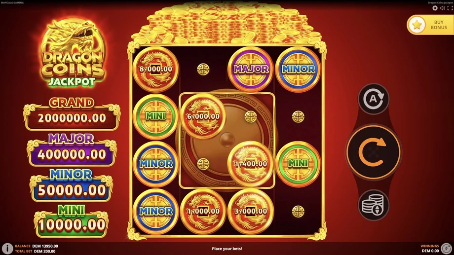 Captura del juego Dragon Coins Jackpot, tragamonedas de Mancala disponible en 1win